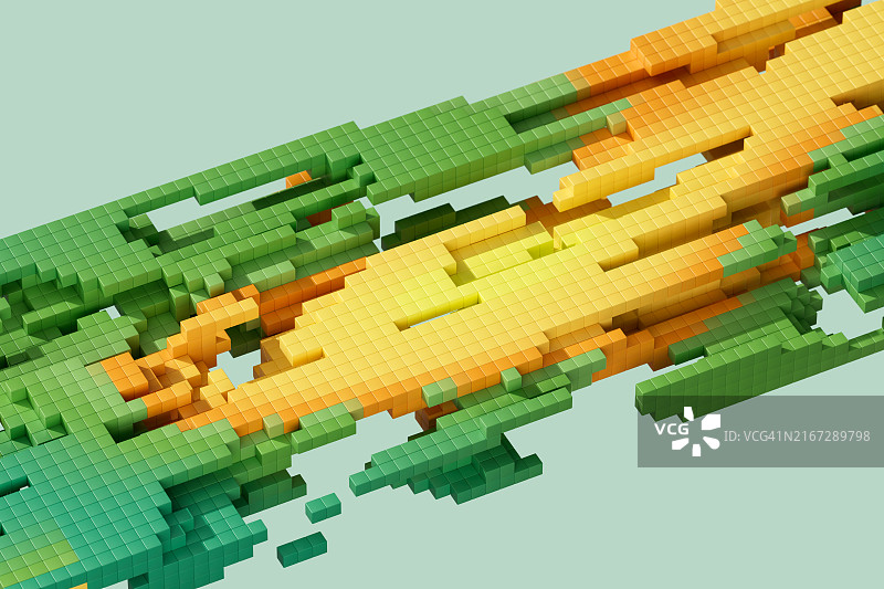 3D渲染的彩色几何形状：可持续投资和绿色金融图片素材