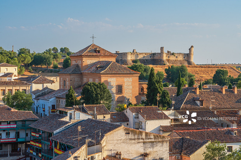西班牙马德里钦琼小镇高角度视图图片素材