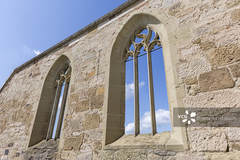 德国巴登-符腾堡州圣沃尔夫冈朝圣教堂的古老城墙图片素材