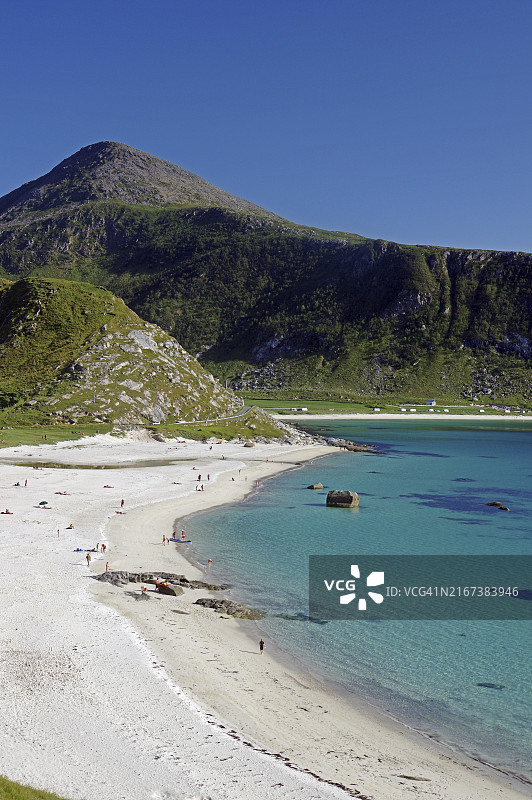 挪威罗弗敦群岛霍克兰海滩风光图片素材