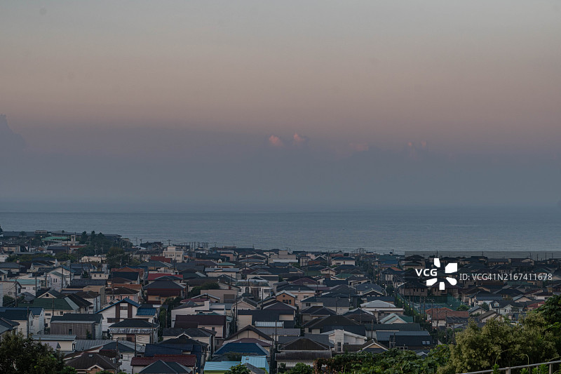 日本神奈川县海边的住宅区图片素材