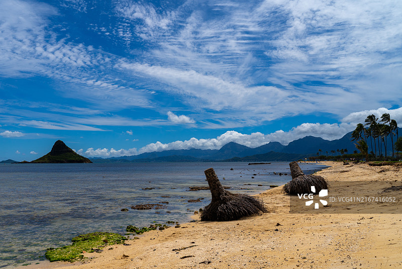 美国夏威夷卡内奥赫海滩风光图片素材