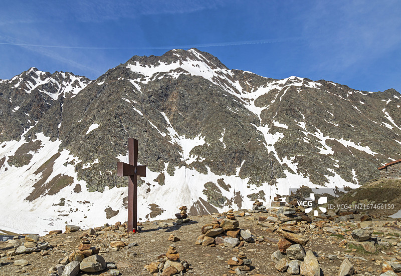 奥地利与意大利之间的蒂默尔斯约赫山口图片素材