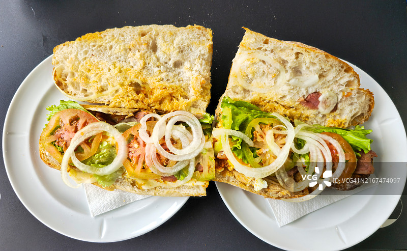 烤火腿三明治图片素材