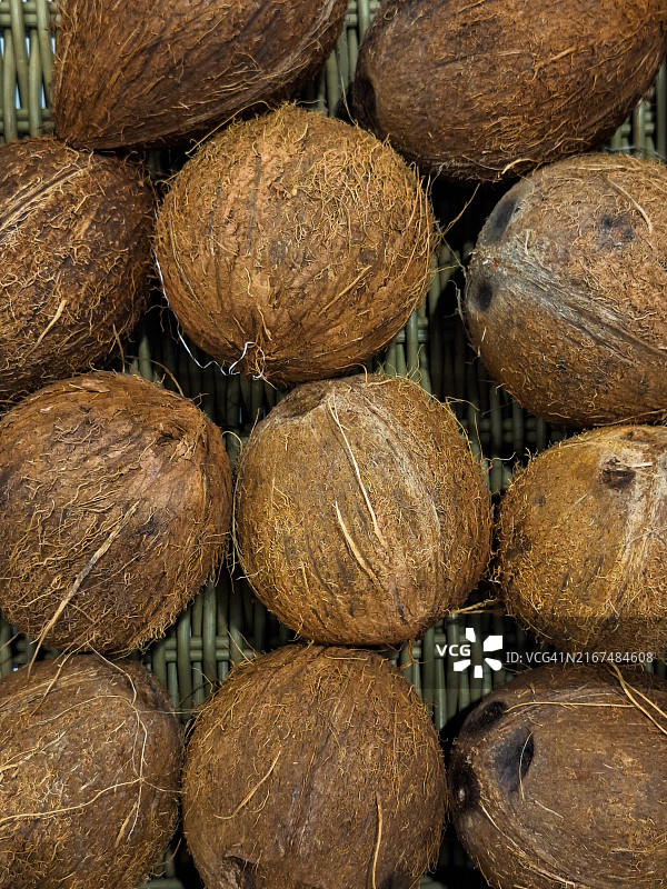 椰子市场特写图片素材