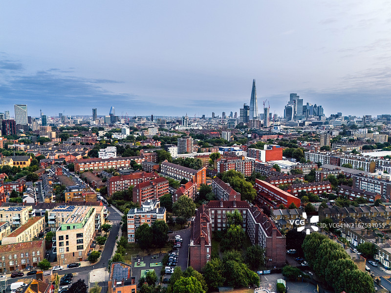 伦敦城市摩天大楼鸟瞰图图片素材