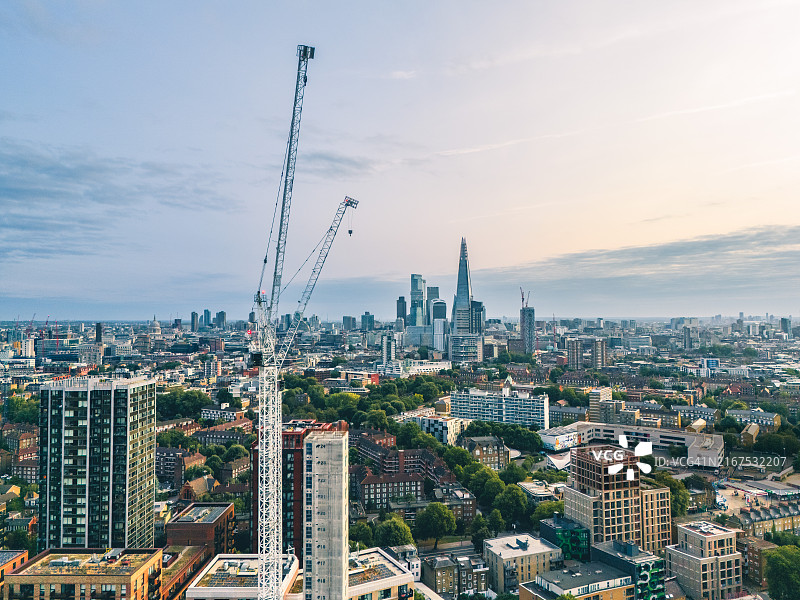 伦敦住宅区鸟瞰图片素材