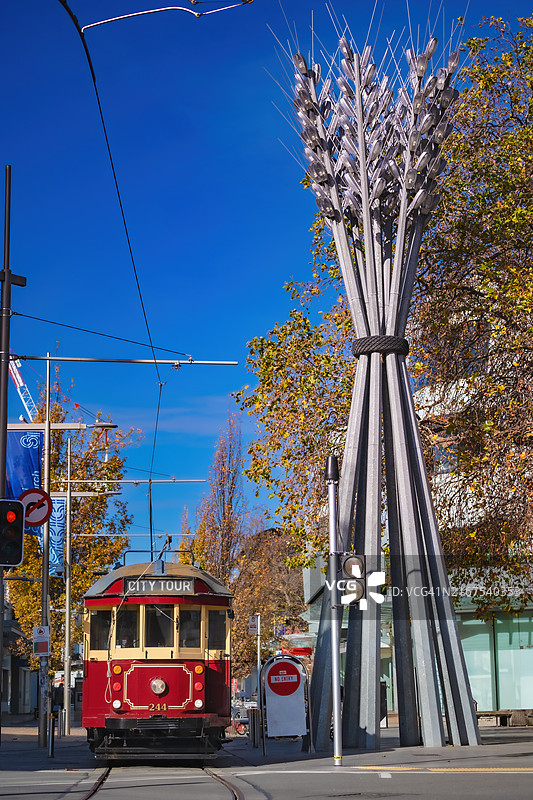 基督城电车，基督城市的象征，新西兰基督城图片素材
