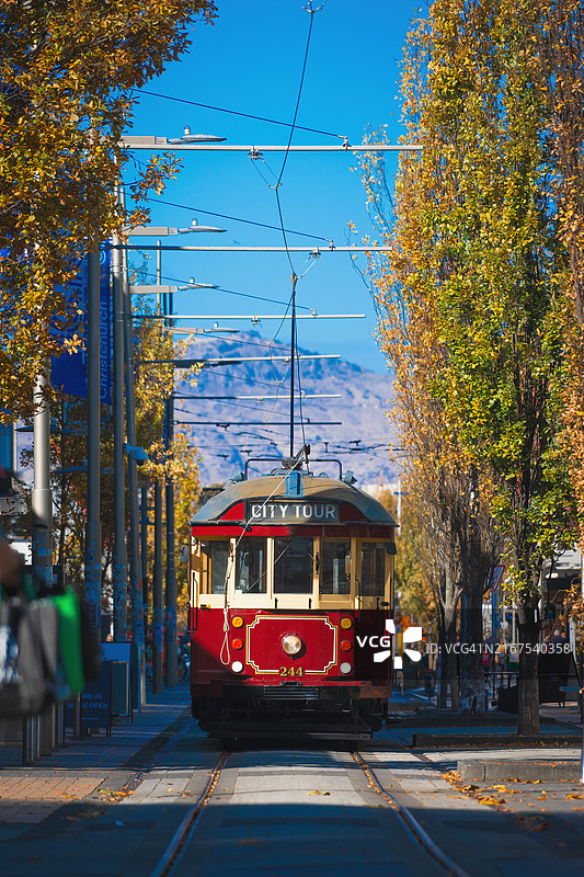 基督城电车，基督城市的象征，新西兰基督城图片素材
