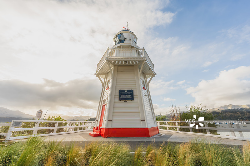 新西兰阿卡罗阿的历史灯塔图片素材