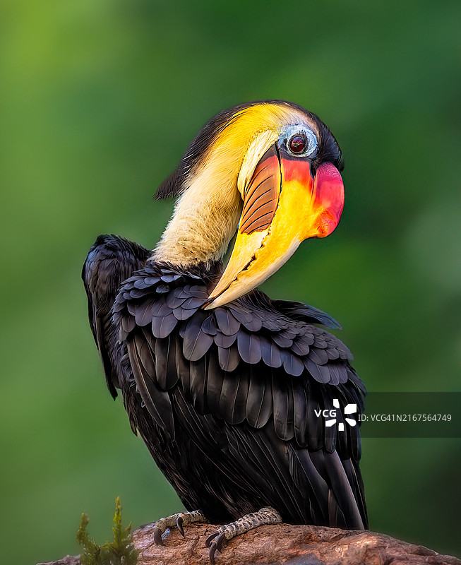 皱盔犀鸟特写，佛罗里达州，美国图片素材