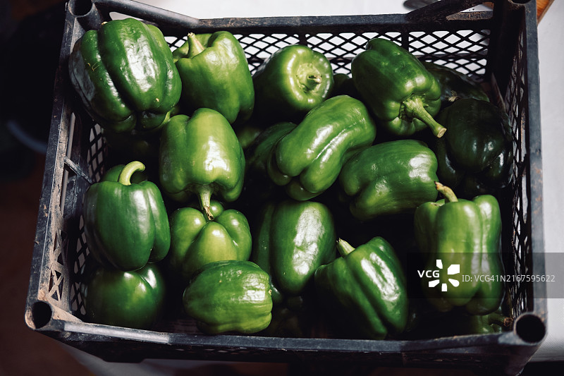 青椒蔬菜背景，俯视图图片素材