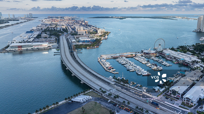 迈阿密港口鸟瞰图片素材