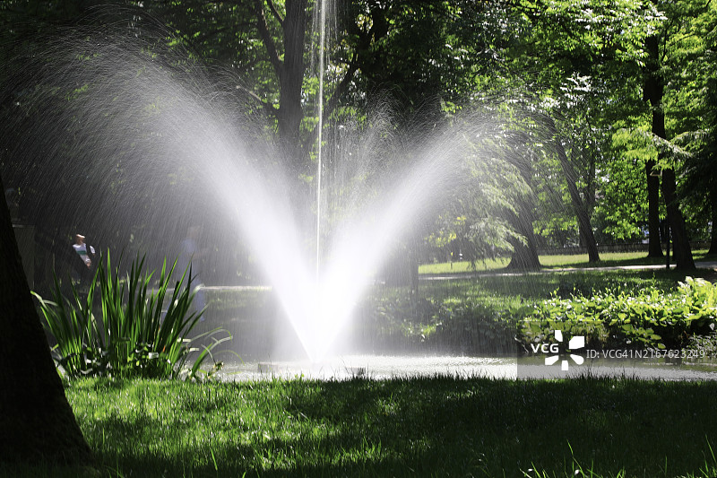 公园里的喷泉景观图片素材