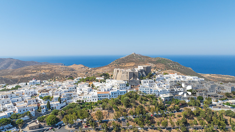 帕特莫斯小镇和圣约翰神学家修道院图片素材