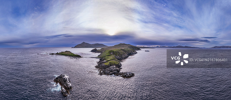 合恩角航拍，南美洲最南端，位于智利火地群岛的奥尔诺斯岛图片素材