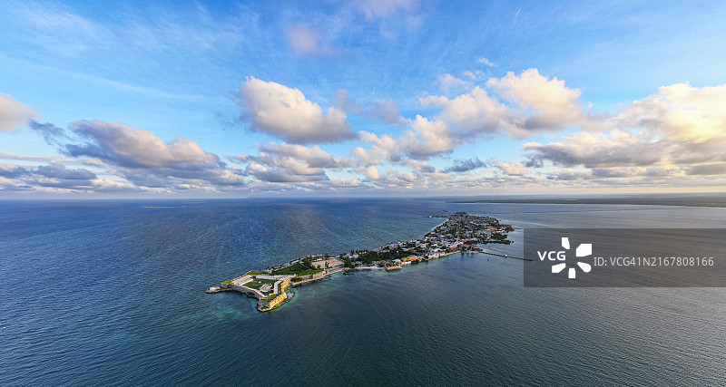 非洲莫桑比克莫桑比克岛（联合国教科文组织世界遗产）的航拍图片素材