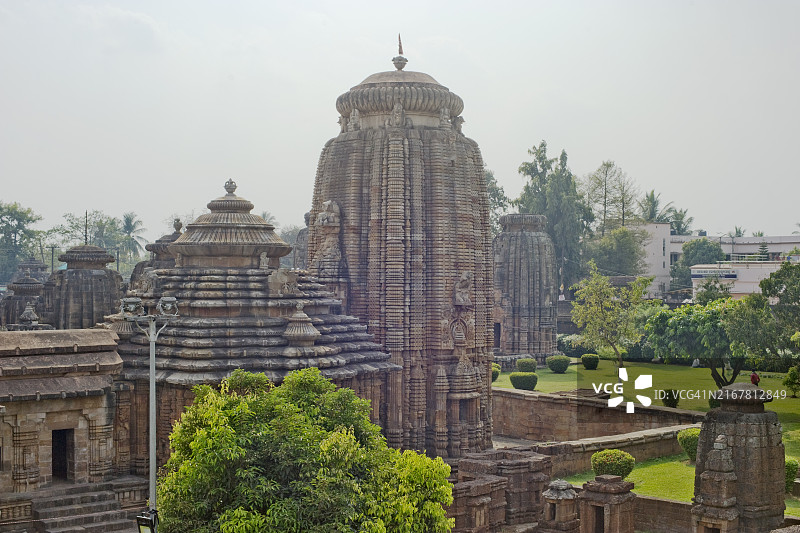 印度布巴内斯瓦尔的林伽罗阇神庙建筑群图片素材