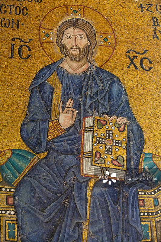 圣索菲亚大教堂基督全能者马赛克像图片素材