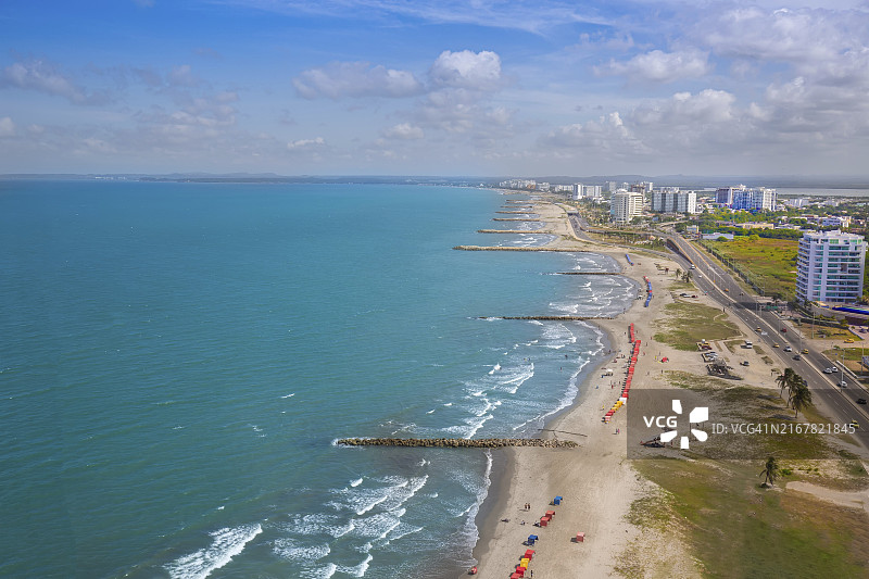 哥伦比亚卡塔赫纳海滩和度假区景色图片素材