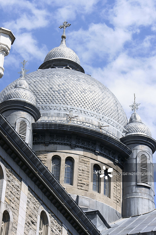 蒙特利尔的卢尔德圣母小教堂（Chapelle Notre-Dame-de-Lourdes），穹顶细节。加拿大魁北克省蒙特利尔，北美图片素材