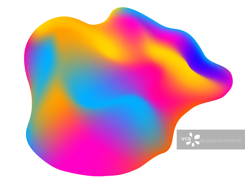 具有平滑渐变的 Vibrant 多色抽象形状。一个色彩鲜艳、流畅的抽象形状，具有粉红色、蓝色、黄色和橙色等鲜艳色彩的平滑渐变。非常适合现代设计项目和数字艺术。图片素材