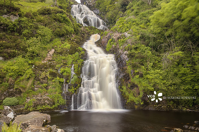 爱尔兰共和国多尼戈尔郡的阿萨兰卡瀑布图片素材