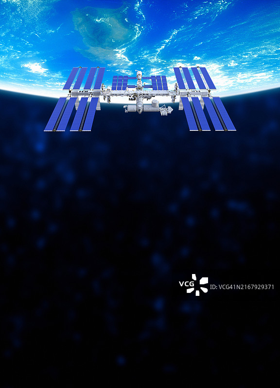 轨道上的国际空间站图片素材