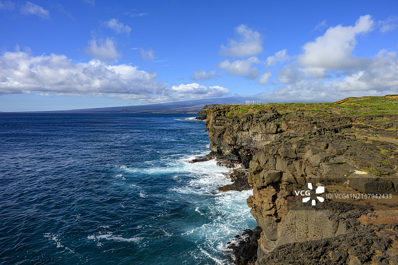 夏威夷大岛南海岸的悬崖图片素材