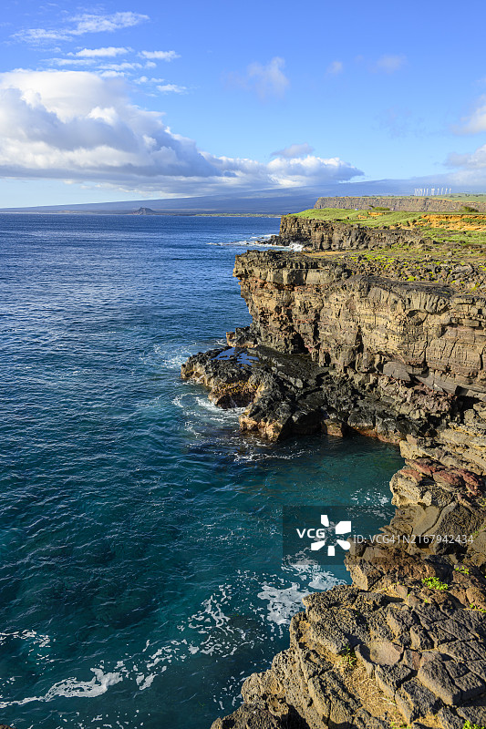 夏威夷大岛南海岸的悬崖图片素材