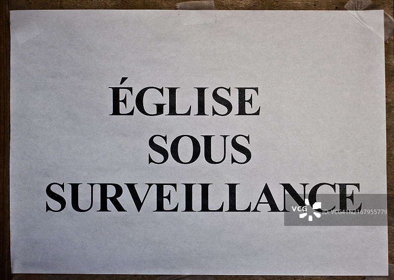 受监管的教堂指示牌（法国）图片素材