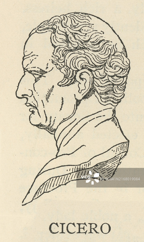 西塞罗（马库斯·图留斯·西塞罗），罗马政治家、律师和学院派怀疑论哲学家肖像图片素材