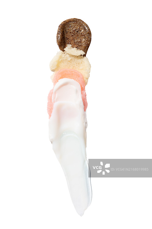不同质地乳霜磨砂膏去角质凝胶精华液色板图片素材