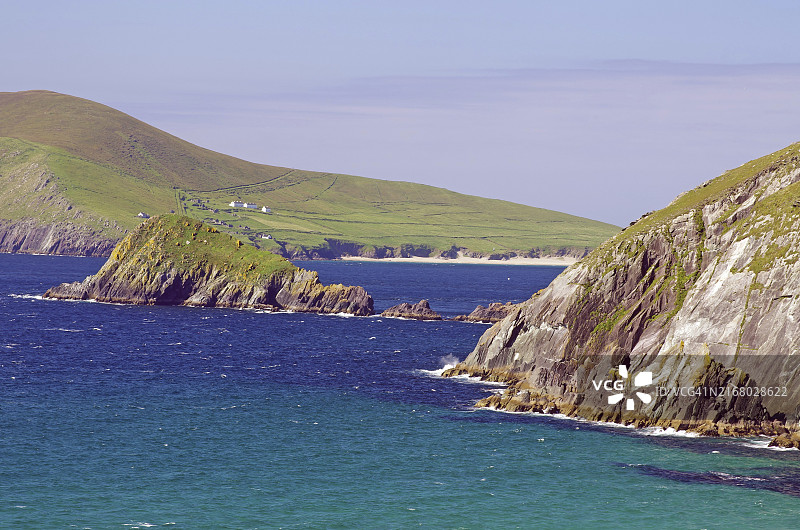 爱尔兰斯莱角高崖碧海晴空图片素材