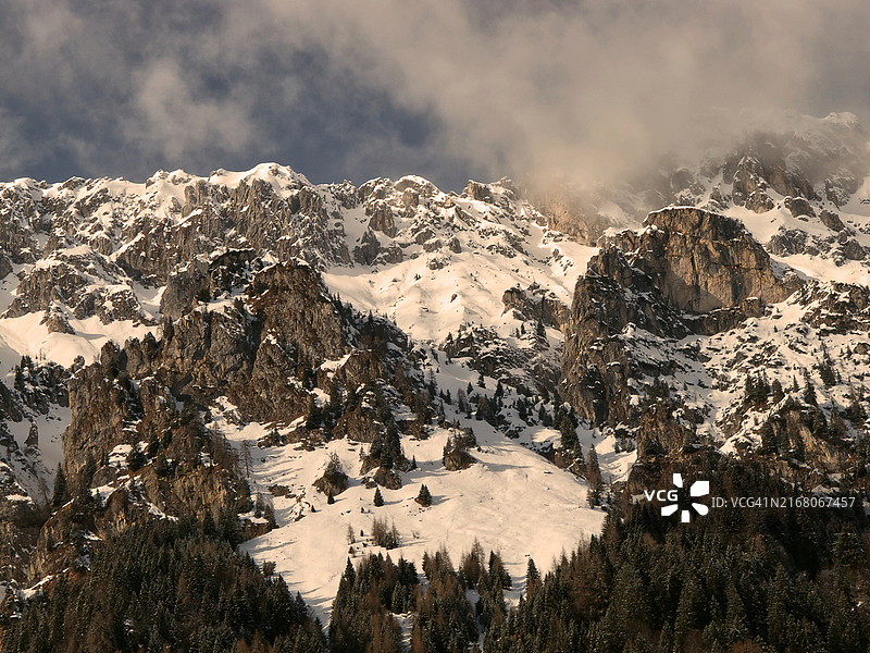 意大利萨格隆米斯雪山风光图片素材
