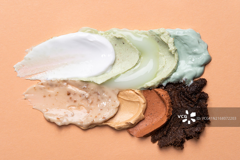 护肤化妆品涂抹纹理套装图片素材