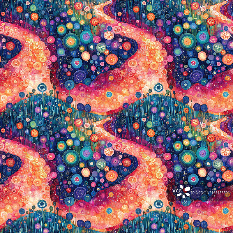 抽象插画 - 无缝四重奏连续图案2x2 - 玛瑙图片素材