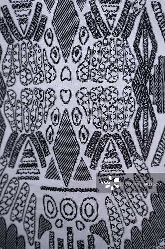 黑白图案织物的特写图片素材