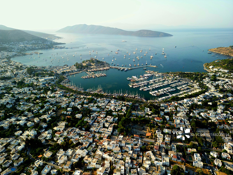 土耳其博德鲁姆市鸟瞰图图片素材