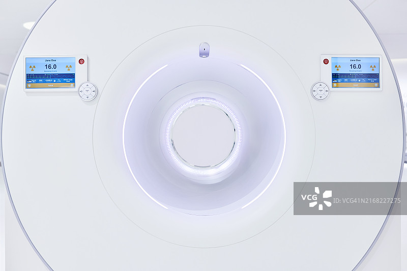 现代核磁共振成像仪正面图图片素材