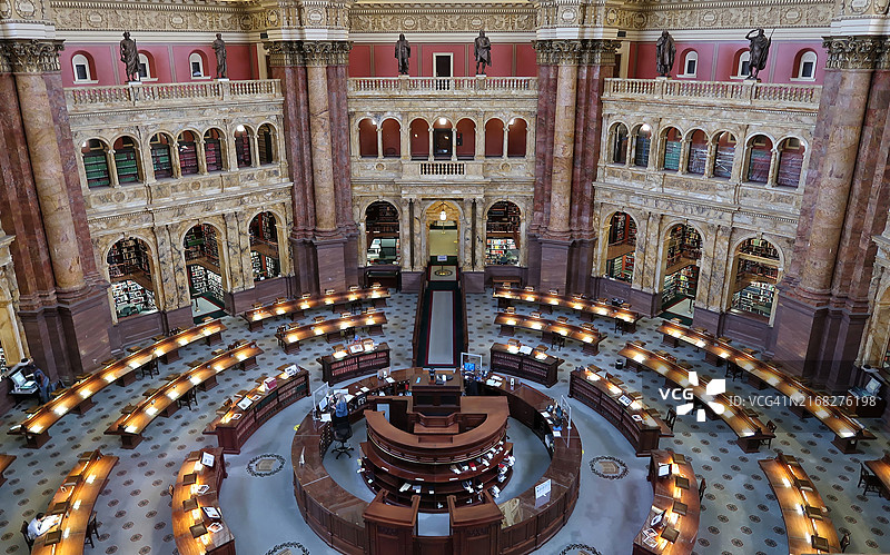 美国国会图书馆托马斯·杰斐逊大楼，美国华盛顿图片素材