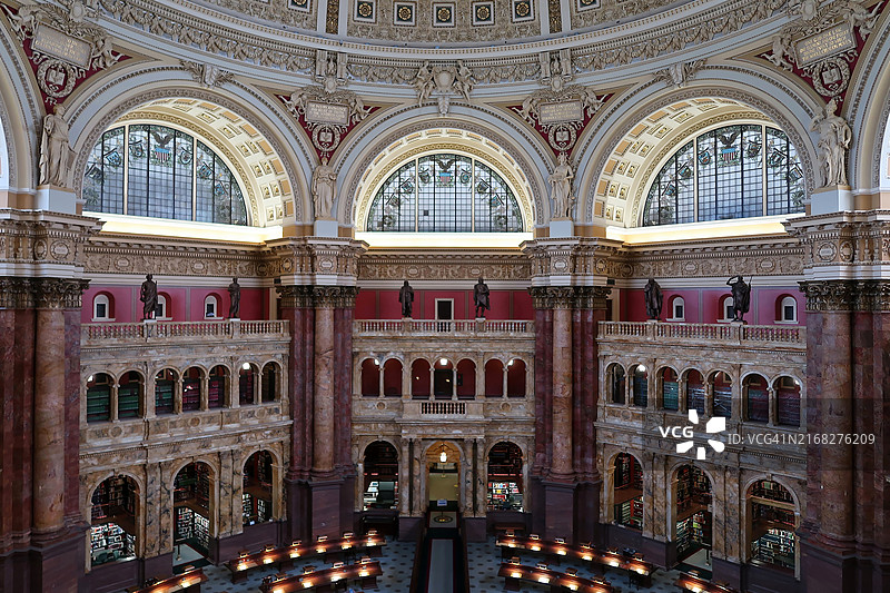 美国国会图书馆托马斯·杰斐逊大楼，美国华盛顿图片素材