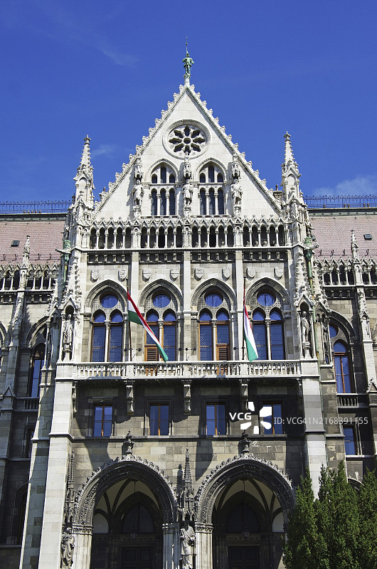 夏季布达佩斯国会大厦细节图片素材