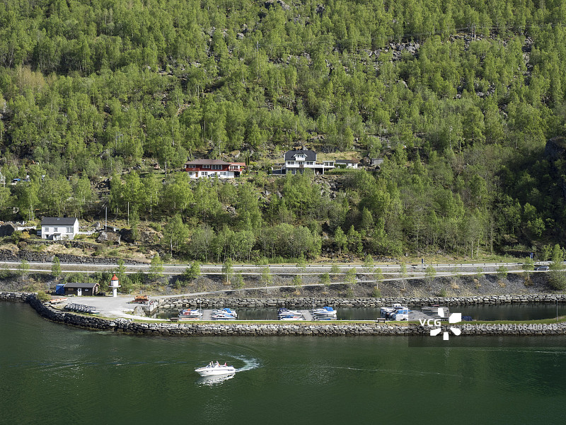 挪威弗洛姆峡湾小镇风光图片素材