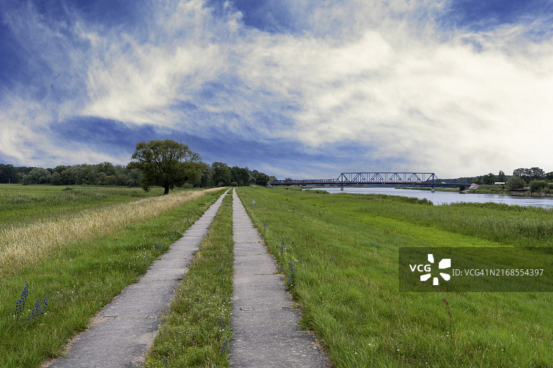 德国和波兰边境，下奥得河谷国家公园，勃兰登堡图片素材