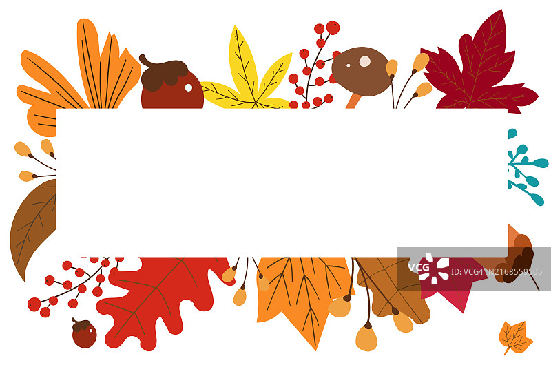 留白白色背景上的秋叶图片素材