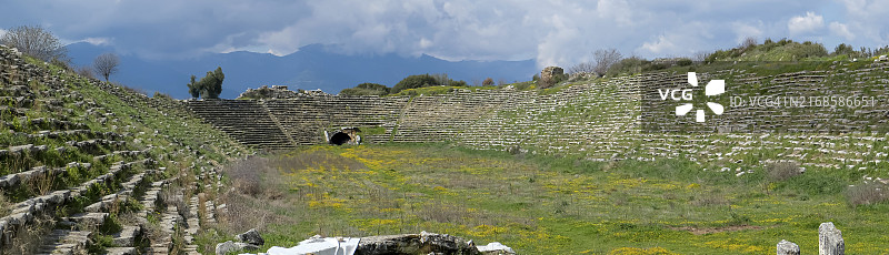 阿佛洛狄西亚古城大型体育场，位于土耳其艾登卡拉贾苏的盖雷图片素材
