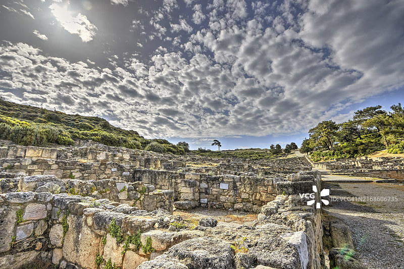 多德卡尼斯罗德岛卡米罗斯古遗址HDR照片图片素材
