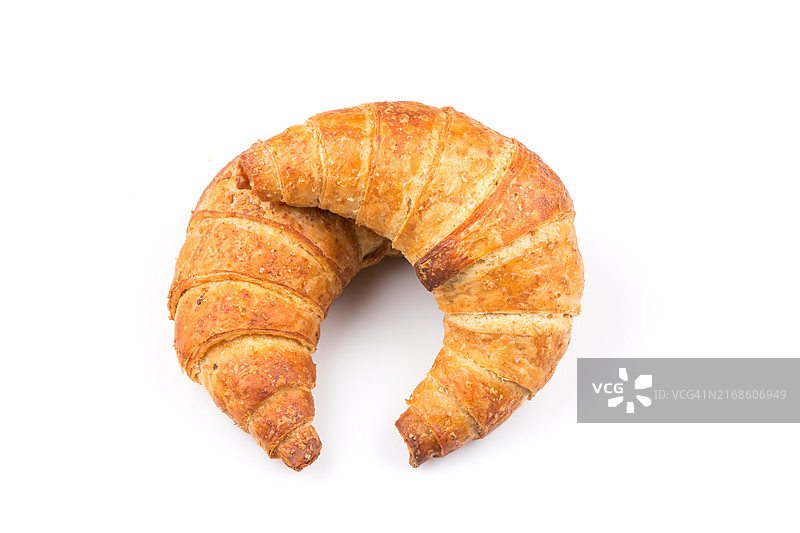 白色背景上的羊角面包图片素材