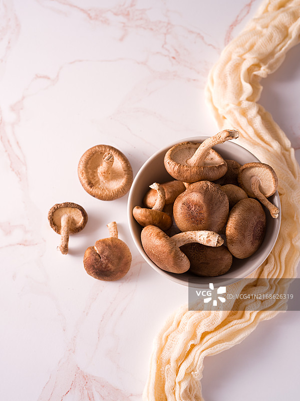 香菇抗癌食品，美国弗吉尼亚州马纳萨斯俯视图图片素材